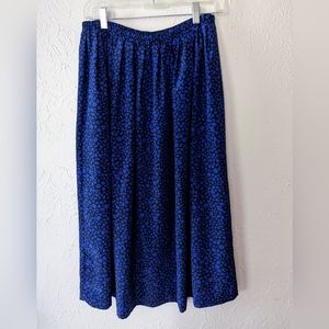 Leslie Fay Midi Skirt Size 10 in Ultraviolet Blue and Black